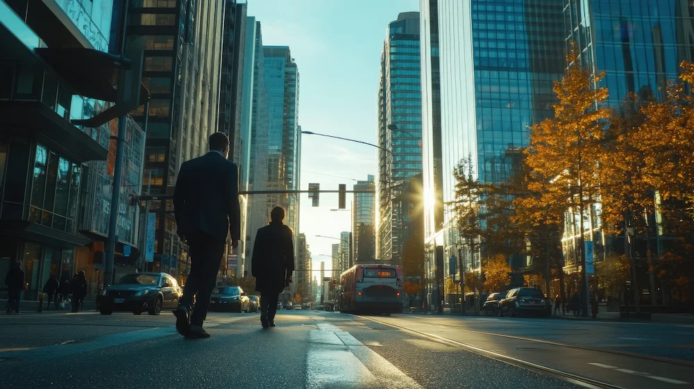 People walking in downtown Vancouver